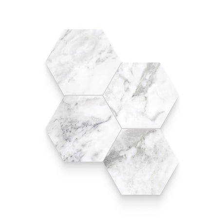 Riviera 6x6 Arabescato Polished Hexagon Mosaic