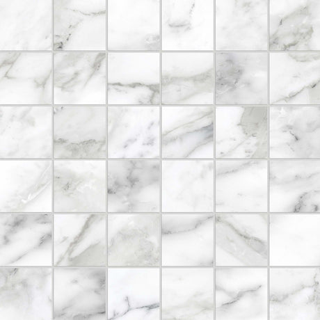 Riviera 2x2 Arabescato Honed Square Mosaic