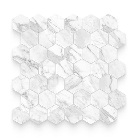 Riviera 2x2 Statuarietto Polished Hexagon Mosaic