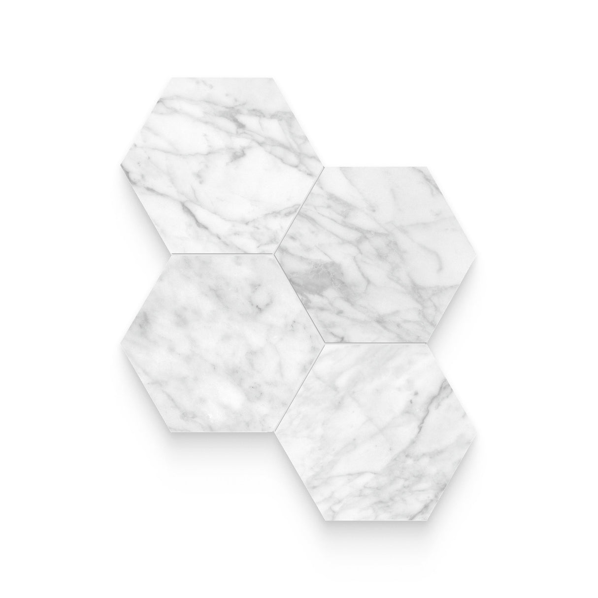 Riviera 6x6 Carrara Gioia Polished Hexagon Mosaic