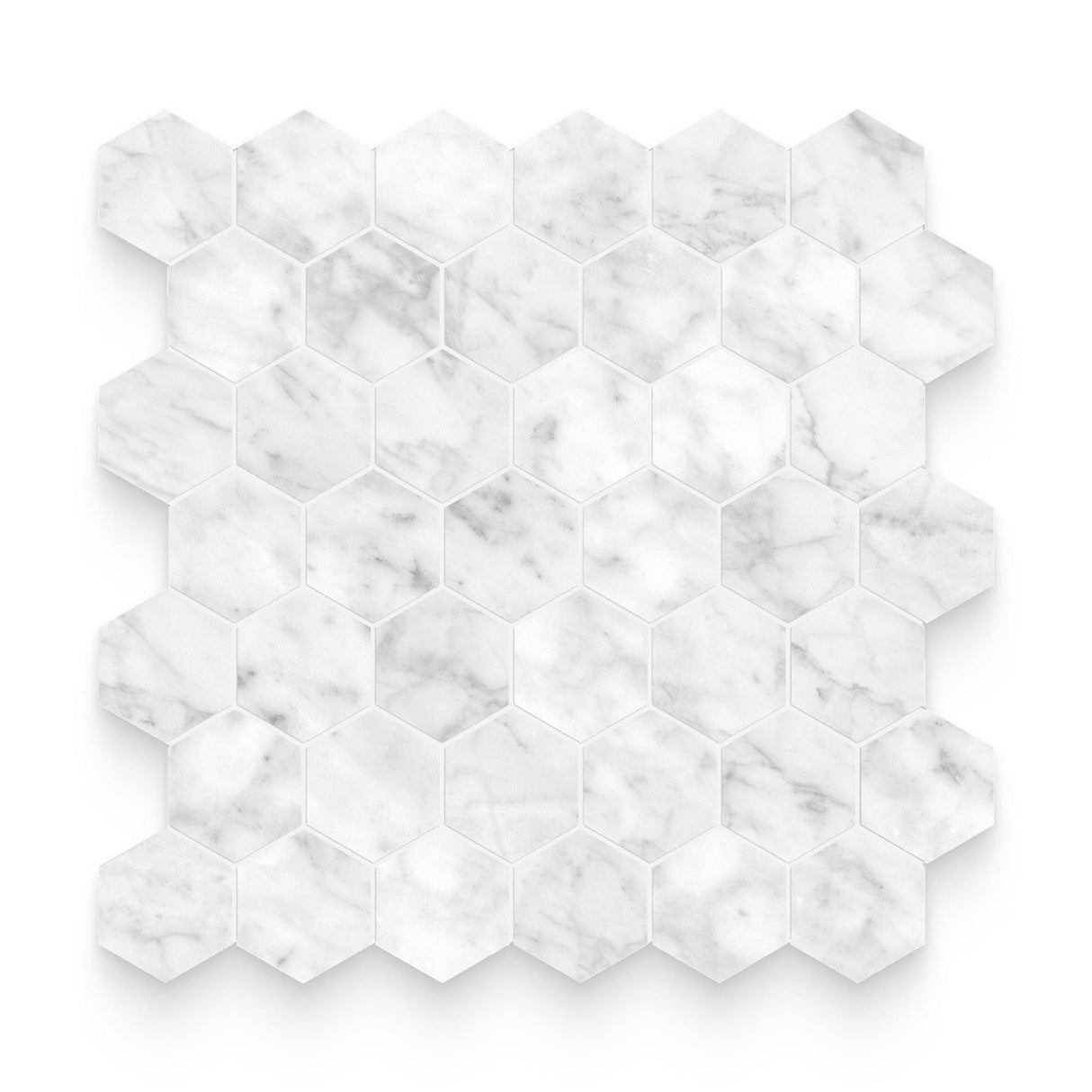 Riviera 2x2 Carrara Gioia Polished Hexagon Mosaic