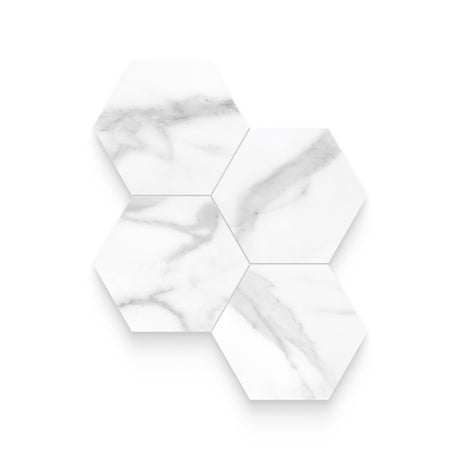 Riviera 6x6 Statuario Nuovo Polished Hexagon Mosaic