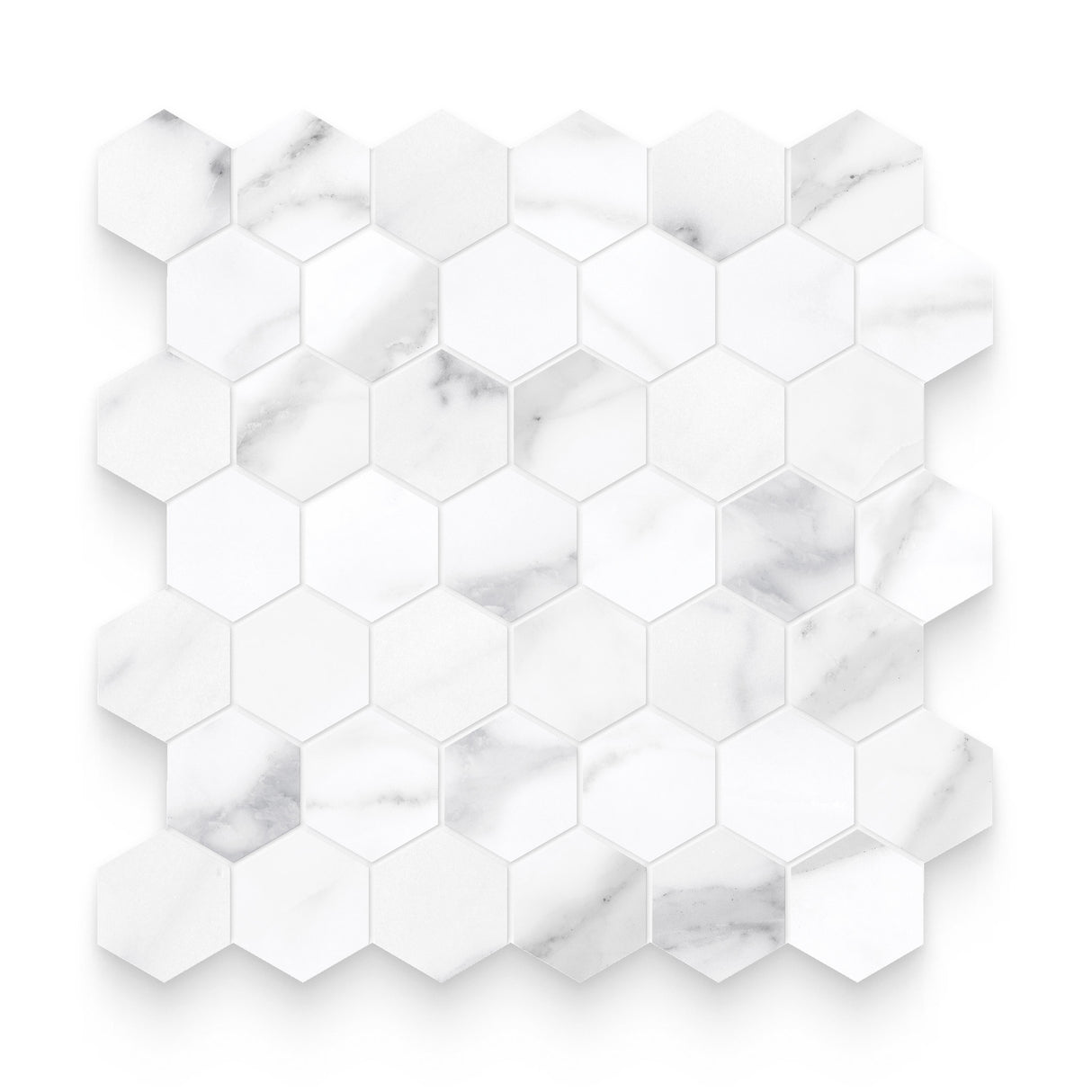 Riviera 2x2 Statuario Nuovo Polished Hexagon Mosaic