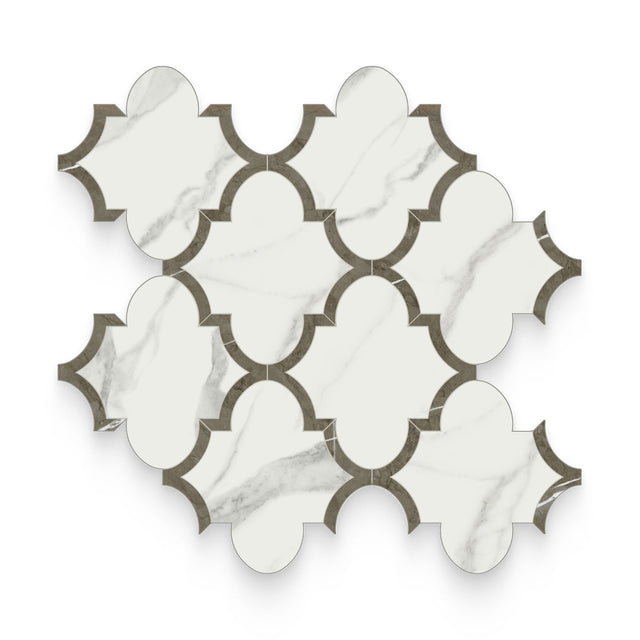 Cosmopolitan Statuario Venato Polished Arabesque Mosaic