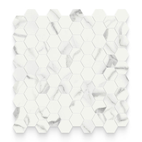 Cosmopolitan 1.25x1.25 Statuario Venato Polished Hexagon Mosaic