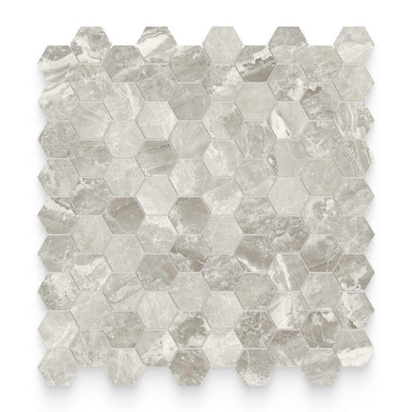 Cosmopolitan 1.25x1.25 Stella Argento Polished Hexagon Mosaic