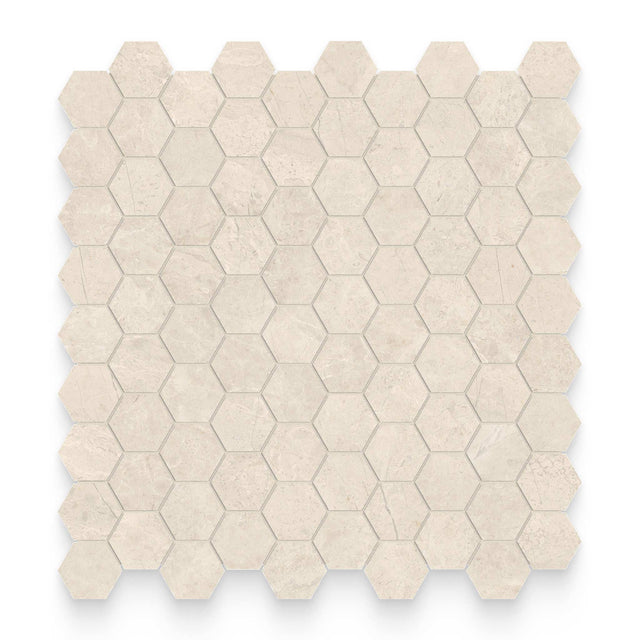 Cosmopolitan 1.25x1.25 Allure Ivory Polished Hexagon Mosaic