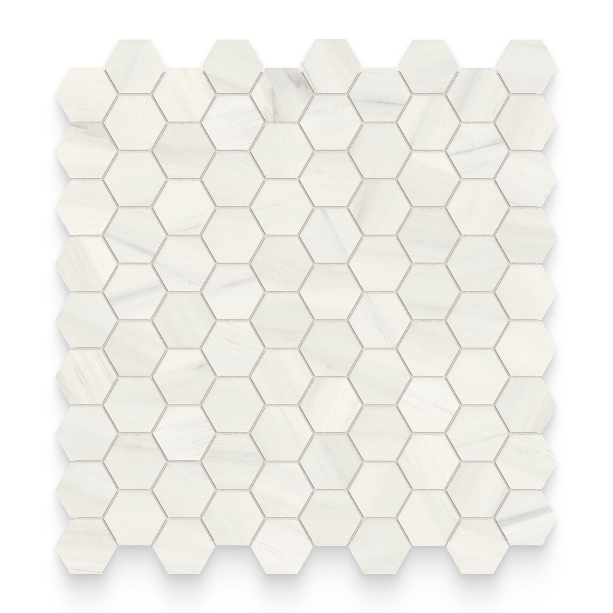 Cosmopolitan 1.25x1.25 Suave Bianco Polished Hexagon Mosaic