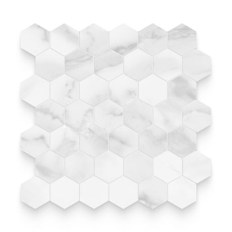 Broadway 2x2 Statuario Brina Polished Hexagon Mosaic