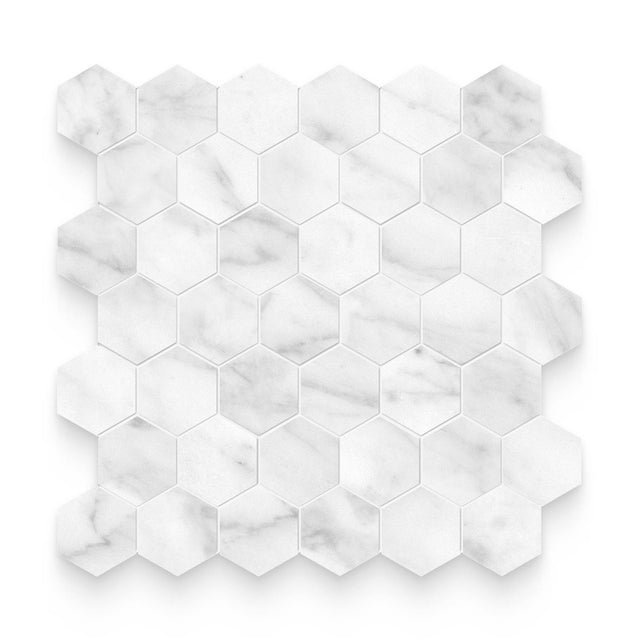 Broadway 2x2 Carrara Abisso Polished Hexagon Mosaic