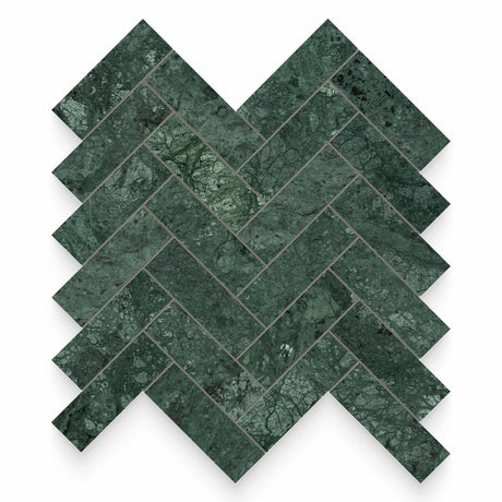 1.25x4 Verde Reale Polished Herringbone Mosaic1.25x4 Verde Reale Polished Herringbone Mosaic
