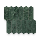 2x6 Verde Reale Polished Picket Mosaic
