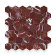 2x2 Breccia Vino Polished Hexagon Mosaic