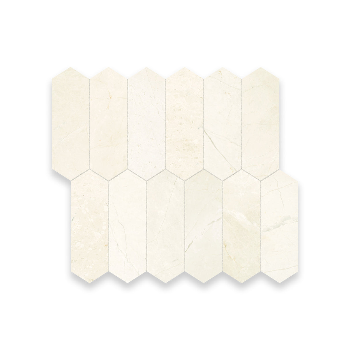 2x6 Vanilla Cream Honed Picket Mosaic