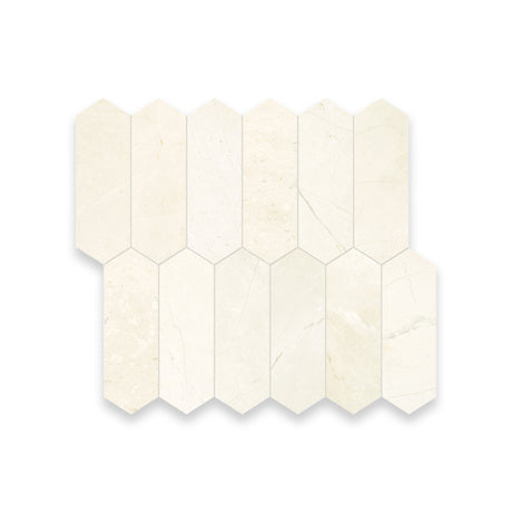 2x6 Vanilla Cream Honed Picket Mosaic