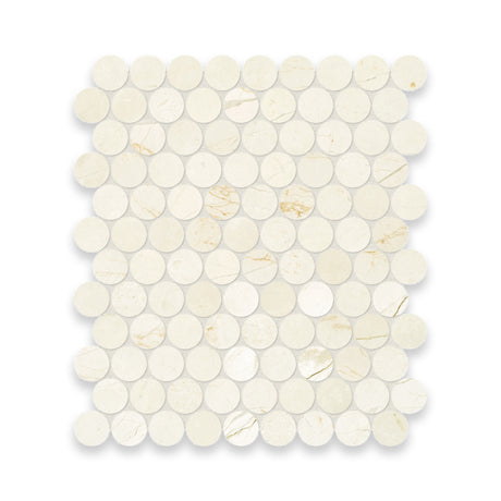 1.25x1.25 Vanilla Cream Honed Penny Round Mosaic