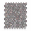 1.25x1.25 Burgundy Lilac Honed Penny Round Mosaic