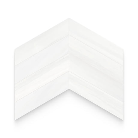 2x8.5 Bianco Dolomite Calida Honed Chevron Mosaic