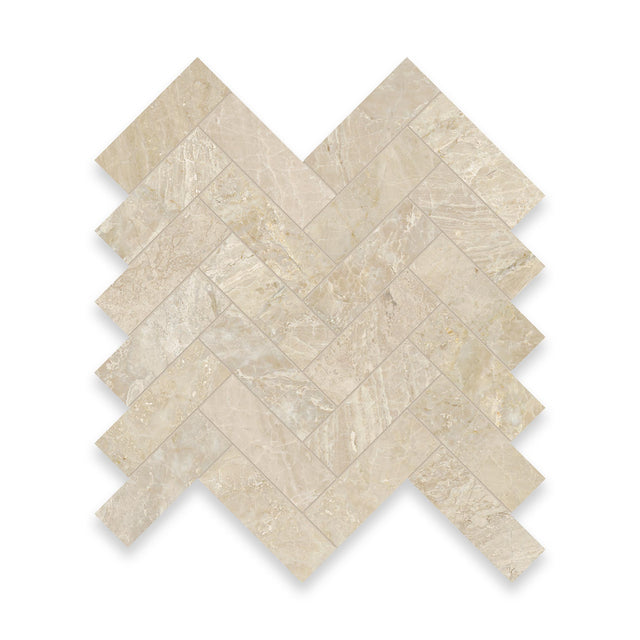 1.25x4 Imperial Beige Honed Herringbone Mosaic