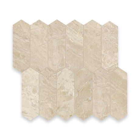 2x6 Imperial Beige Honed Picket Mosaic