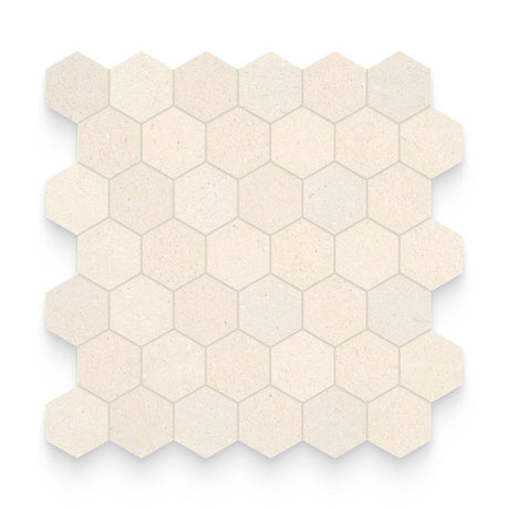 2x2 Caliza Capri Honed Hexagon Mosaic