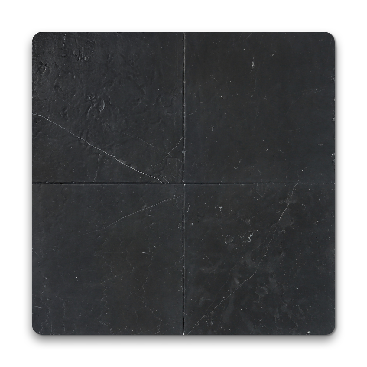 Avant Garde 12x12 Nero Marquina Modern Tumbled Square Tile