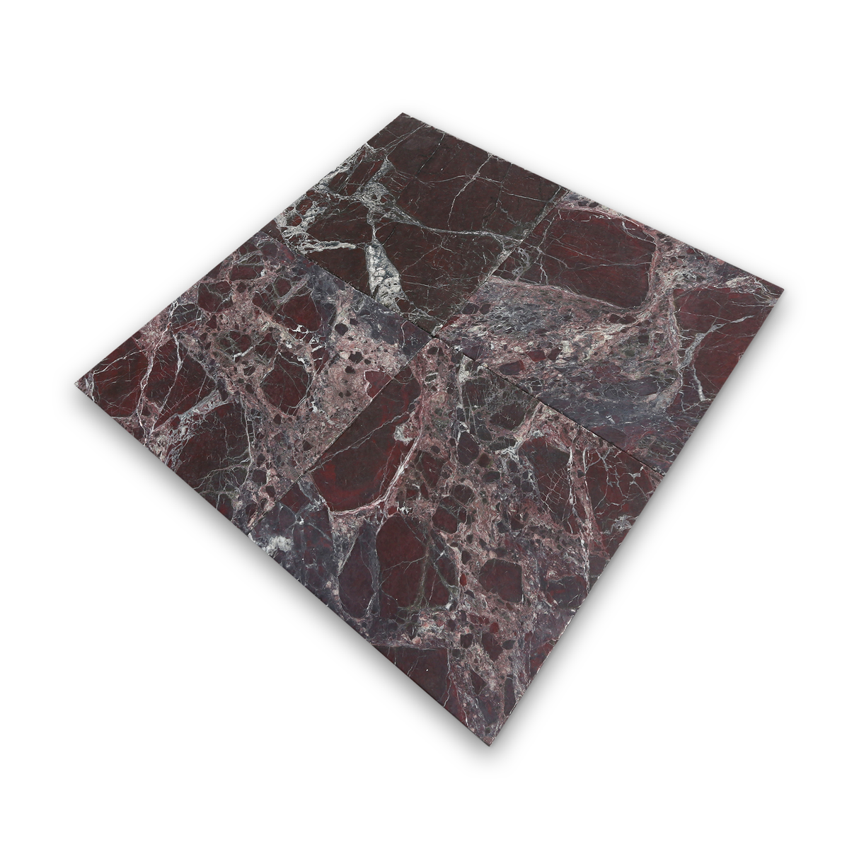 Avant Garde 12x12 Breccia Vino Modern Tumbled Square Tile