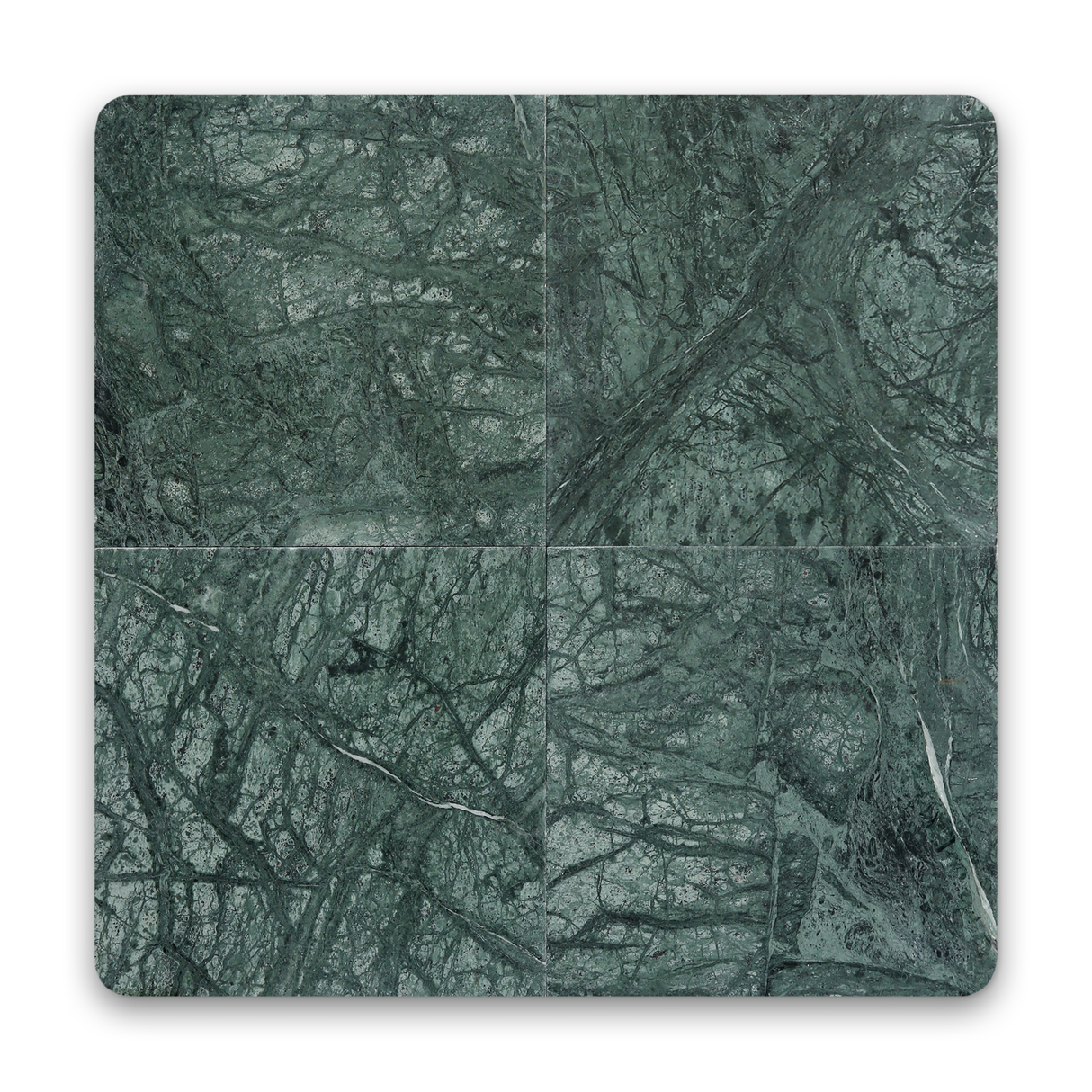 Avant Garde 12x12 Verde Reale Modern Tumbled Square Tile