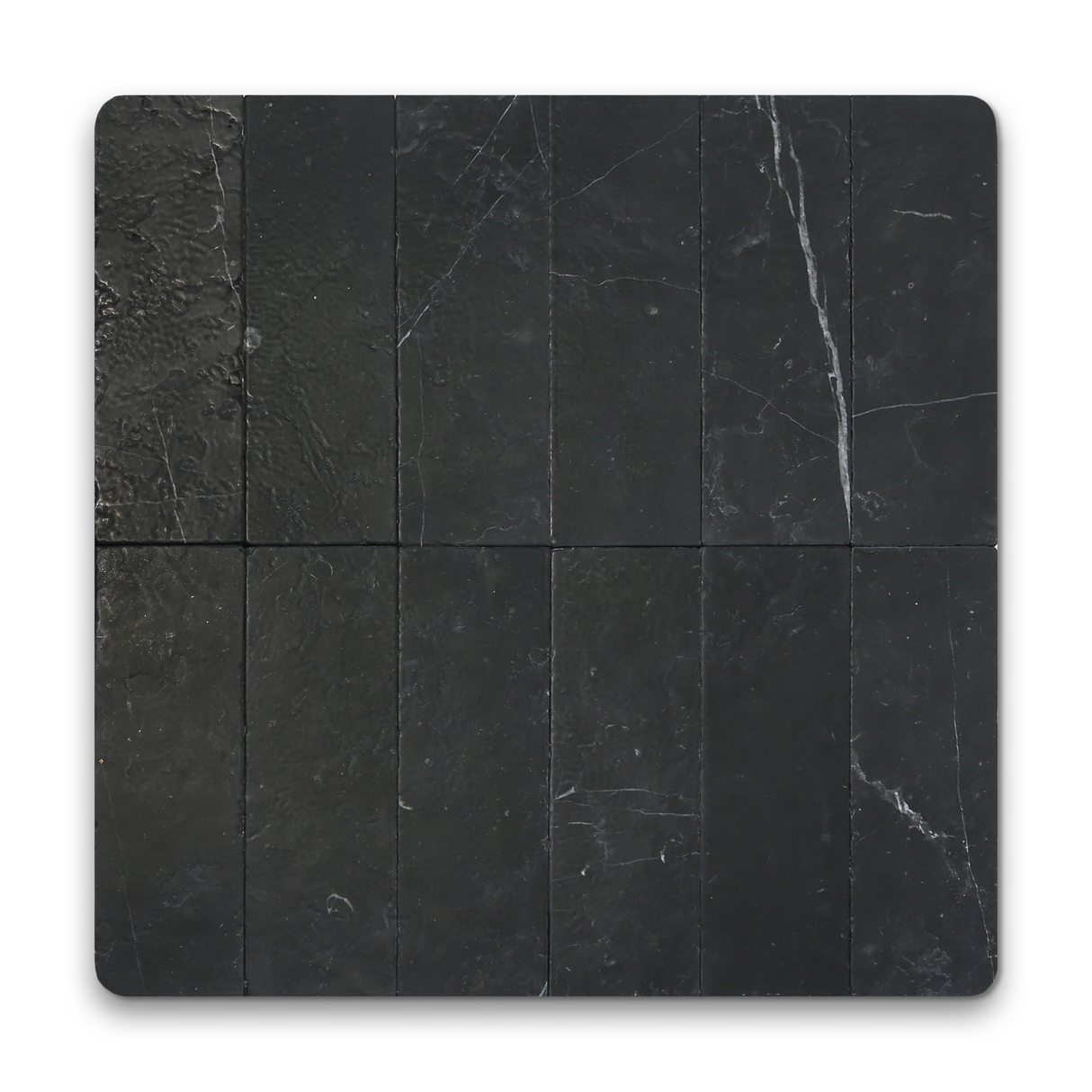 Avant Garde 4x12 Nero Marquina Modern Tumbled Rectangle Tile