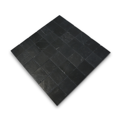 Avant Garde 4x4 Nero Marquina Modern Tumbled Square Tile
