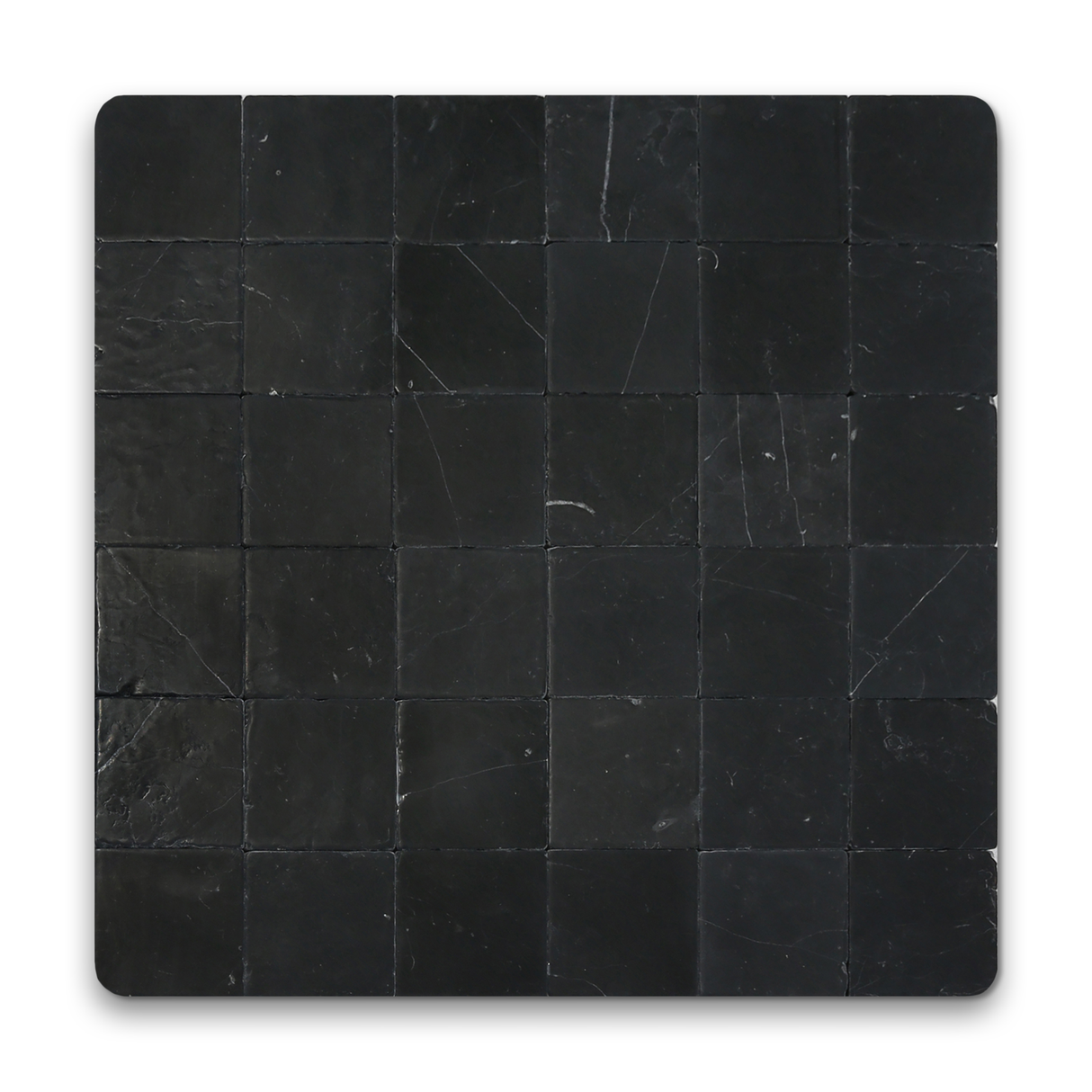 Avant Garde 4x4 Nero Marquina Modern Tumbled Square Tile