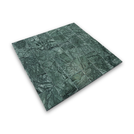 Avant Garde 4x4 Verde Reale Modern Tumbled Square Tile