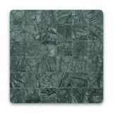 Avant Garde 4x4 Verde Reale Modern Tumbled Square Tile - Sample