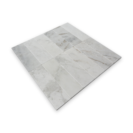 Avant Garde 4x12 Daphne White Modern Tumbled Rectangle Tile