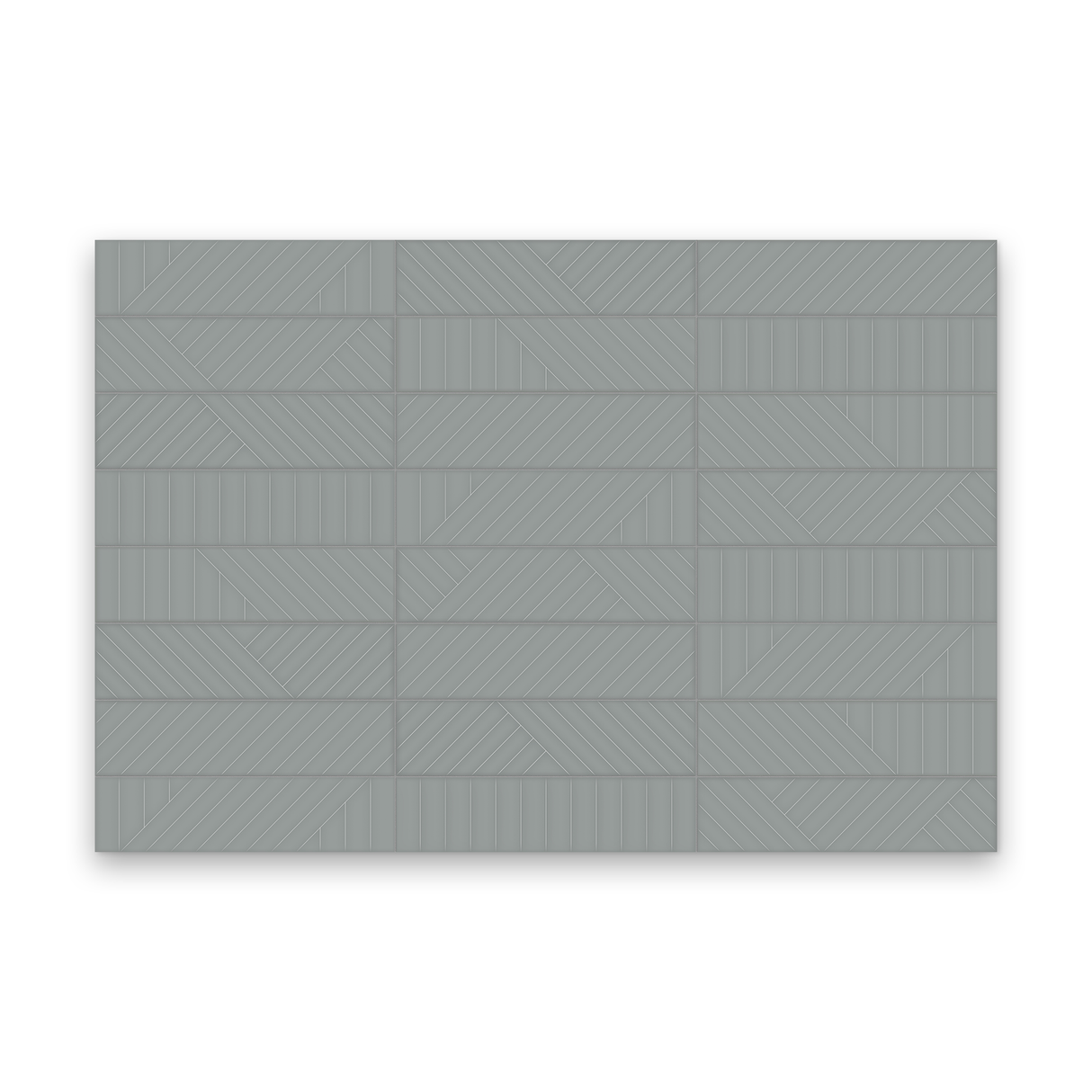 Watercolors 3x12 Charcoal Glossy - Maze Rectangle Tile