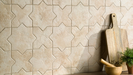 Star and Cross 6x6 Cream Matte Cross Tile