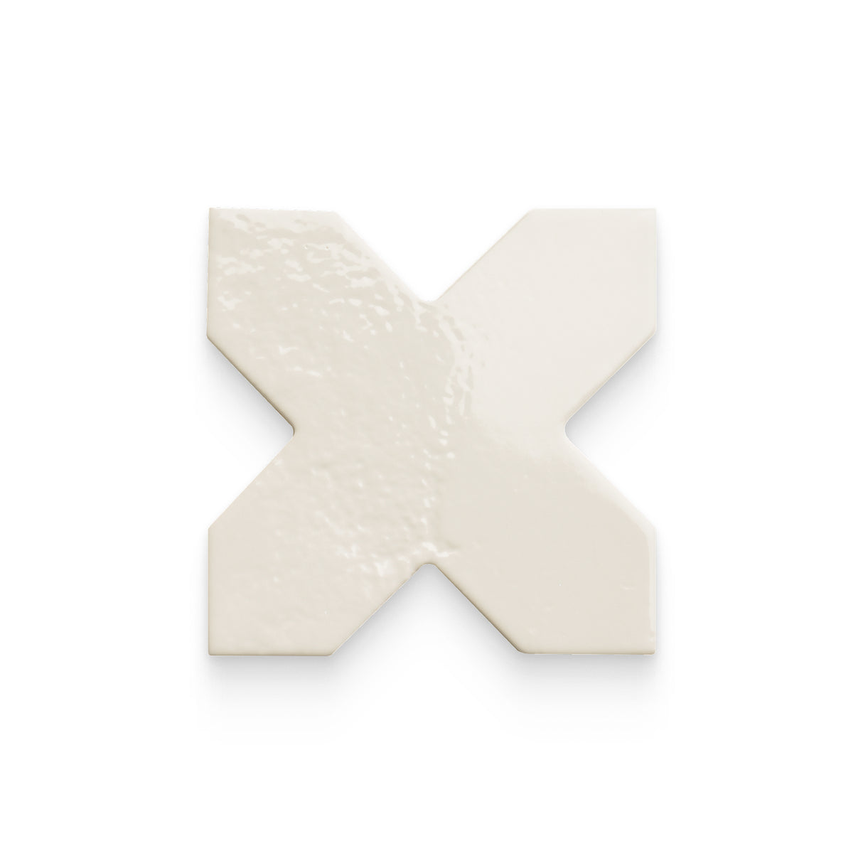 Star and Cross 6x6 Snow Glossy Cross Tile