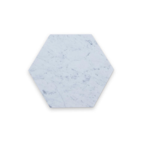 10x10 Carrara White Honed Hexagon Tile