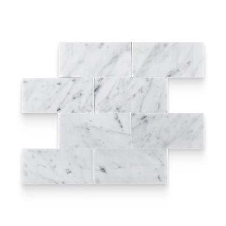 3x6 Carrara White Polished Rectangle Tile