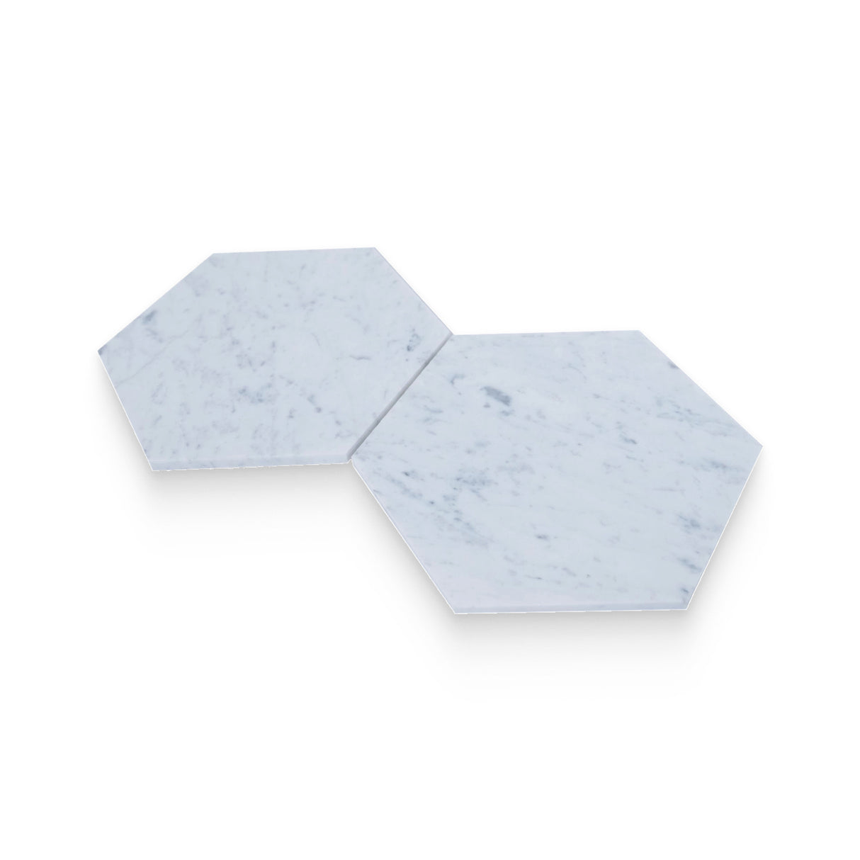 6x6 Carrara White Honed Hexagon Tile