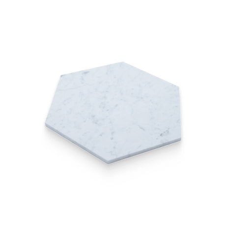 6x6 Carrara White Honed Hexagon Tile