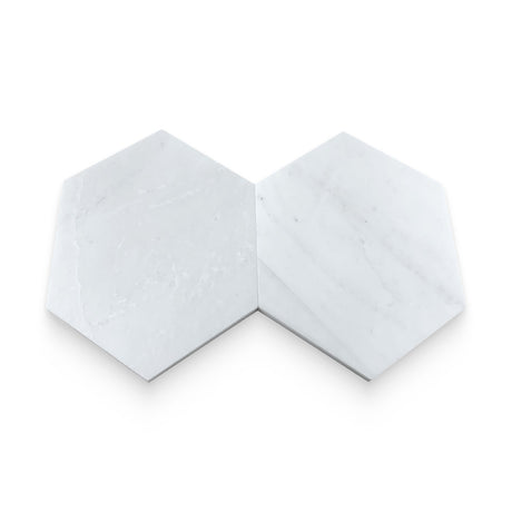 6x6 Daphne White Polished Hexagon Tile