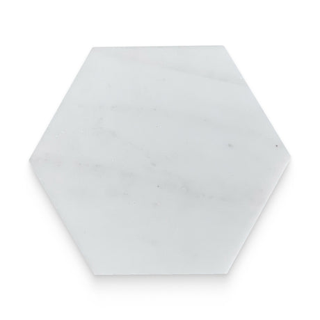 6x6 Daphne White Polished Hexagon Tile