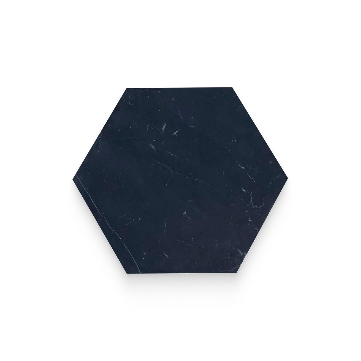 10x10 Nero Marquina Honed Hexagon Tile