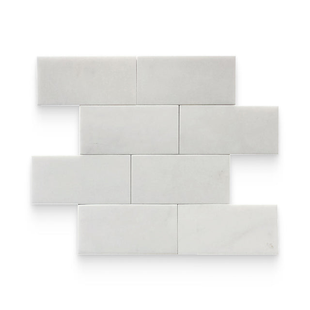 3x6 Thassos White Honed Rectangle Tile