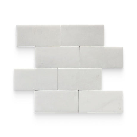 3x6 Thassos White Polished Rectangle Tile