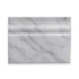 4x12 Carrara White Polished Baseboard Trim