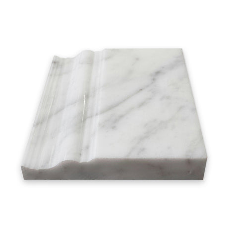 4x12 Carrara White Honed Baseboard Trim