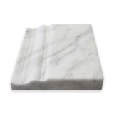 4x12 Carrara White Polished Baseboard Trim